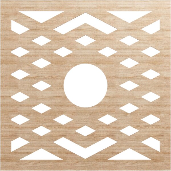 Ekena Millwork Chevron Wood Fretwork Pierced Ceiling Medallion, Alder, 38"OD x 9 7/8"ID x 3/8"T CMWP38X38X0375CHAL - main
